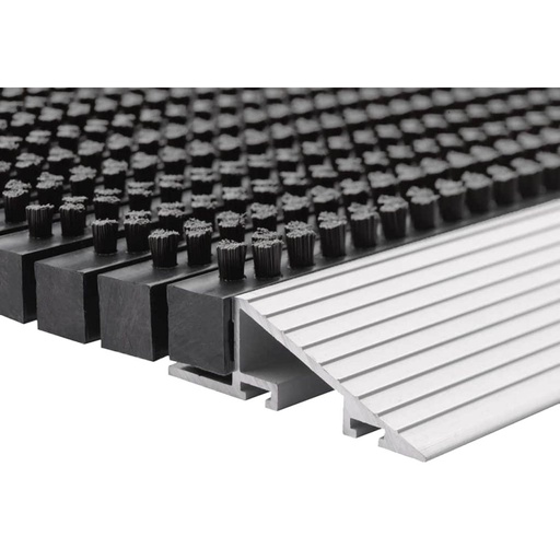 Luxe buitenmat zwart met zilver strip 50 x 80 cm (2)