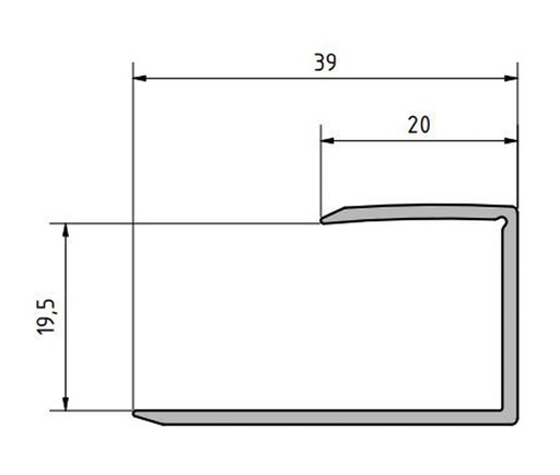 JOKA PARO Akustik Alu U-Eindprofiel voor vlakke montage PPU003 Wit mat 20x20mm 3,05mtr (1)