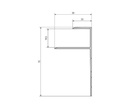 JOKA PARO Akustik Alu F-Eindprofiel voor vlakke montage PPF001 Edelstaalmat 20x50mm 3,05mtr (1)