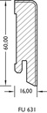JOKA Plint 16x60mm gefineerd (FU) profiel #631 FO8810 FU KO102 Kork Fina creme 631 250cm (1)