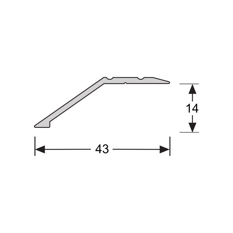 Overgangsprofiel zelfkl 14 mm alu zwart gepoedercoat (2)