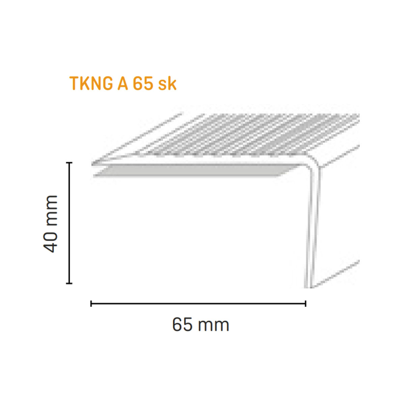 Trapkant kunststof TKNG A65 ZK aluminium 1160 (2)