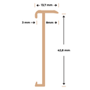 Trapneusprofiel PVC RVS geborsteld 14x43mm 1,5m 2514 (2)