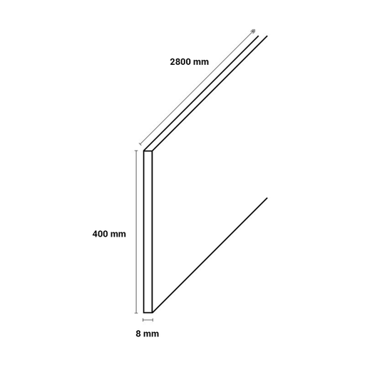 Trapwang zwart RAL 9005 280 x 40 cm (2)