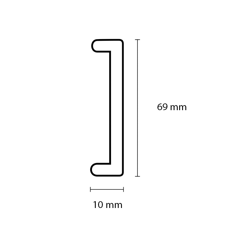 U-kap Platina Wit 69/10mm (2)