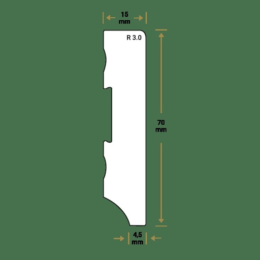 Watervaste kunststof Moderne plint 70x15 wit (1)