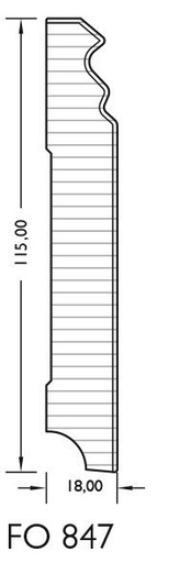 JOKA Plint MDF folie P#847 PROF. 18x115mm Wit WS16 2,40mtr (1)
