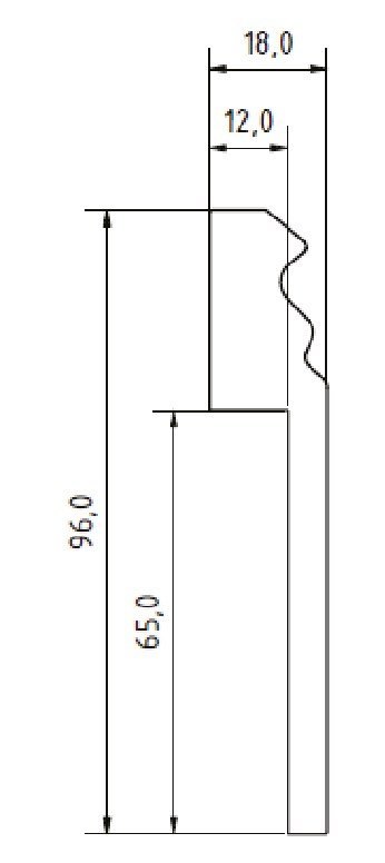 JOKA Renovatieplint MDF Folie 946F Kraal (o.a. overzetplint) 18x96x2400mm RAL9010 (1)
