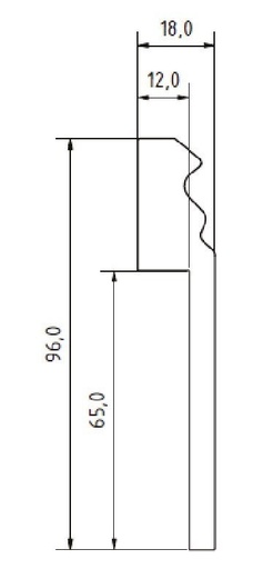 JOKA Renovatieplint MDF Folie 946F Kraal (o.a. overzetplint) 18x96x2400mm RAL9010 (1)