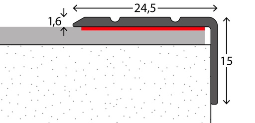 Hoekstrip 25x15 Zwart ZKL 10x300cm - nr. 161 | 1611432300 (1)