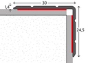 Hoekstrip 30x24,5 Zilverkleur ZKL 10x300(!)cm - nr. 168 | 1681411300 (1)
