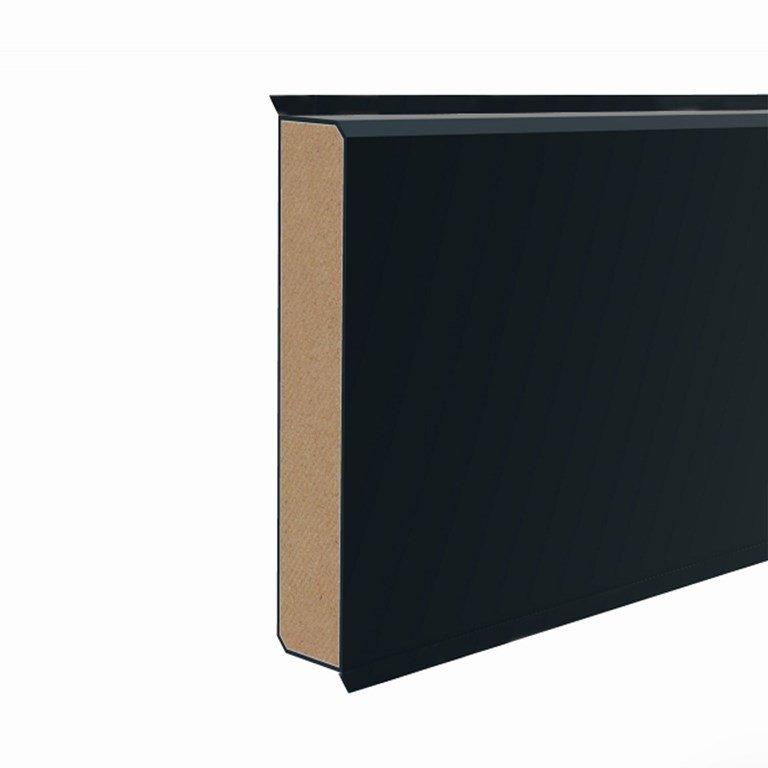 [211044100] Plint MDF Cubu Flex Life 100 Recht kl. 1144 Zwart 12,6mmx100mm 10x250cm