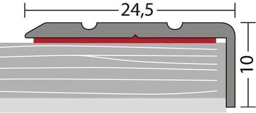 Hoekstrip 25x10 Edelstaal-Mat ZKL 10x300cm - nr. 160 | 1601414300 (2)