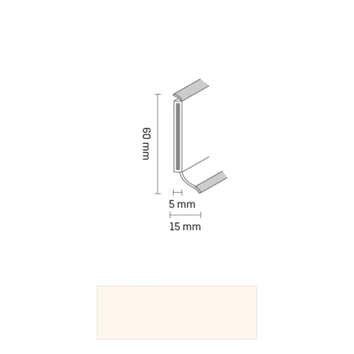 [ZUBSCHS60_1005] Döllken S 60 TOP HDF Kernplint 1005 Sneeuw wit 5,15mtr