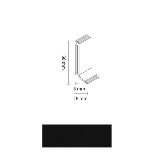 [ZUBSCHS60_1001] Döllken S 60 TOP HDF Kernplint 1144 Zwart 5,15mtr