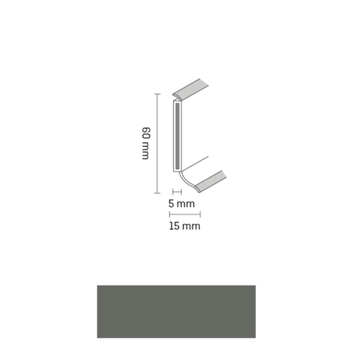 [ZUBSCHS60_1184] Döllken S 60 TOP HDF Kernplint 1147 Grijs 5,15mtr