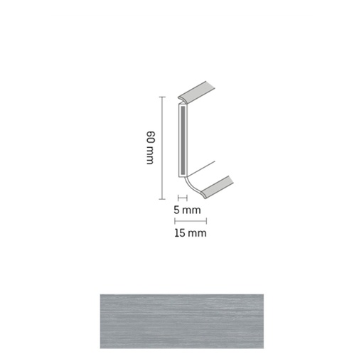 [ZUBSCHS60_1168] Döllken S 60 TOP HDF Kernplint 1168 Alumetallic 5,15mtr