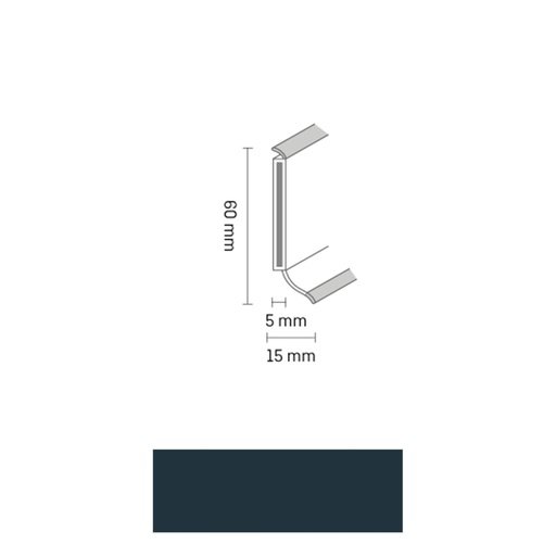 [ZUBSCHS60_1209] Döllken S 60 TOP HDF Kernplint 1209 Antraciet 5,15mtr