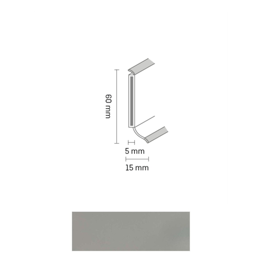 Döllken S 60 TOP HDF Kernplint 1246 Platinazilver 5,15mtr