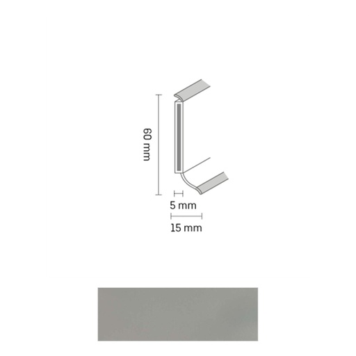 [ZUBSCHS60_1246] Döllken S 60 TOP HDF Kernplint 1246 Platinazilver 5,15mtr