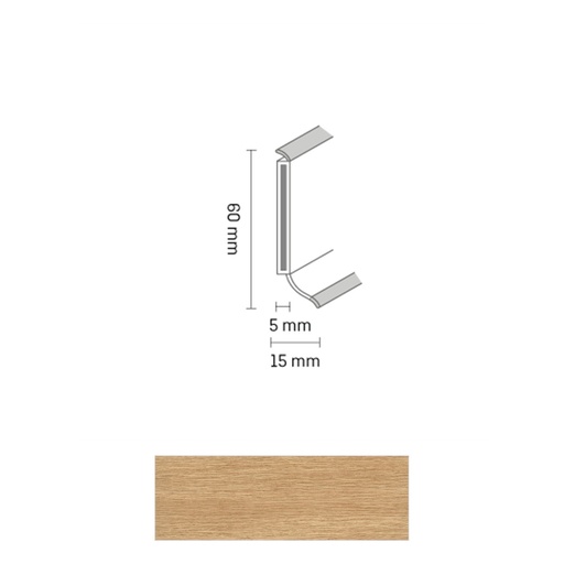 [ZUBSCHS60_2254] Döllken S 60 TOP HDF Kernplint 2254 Light Clasic oak 5,15mtr