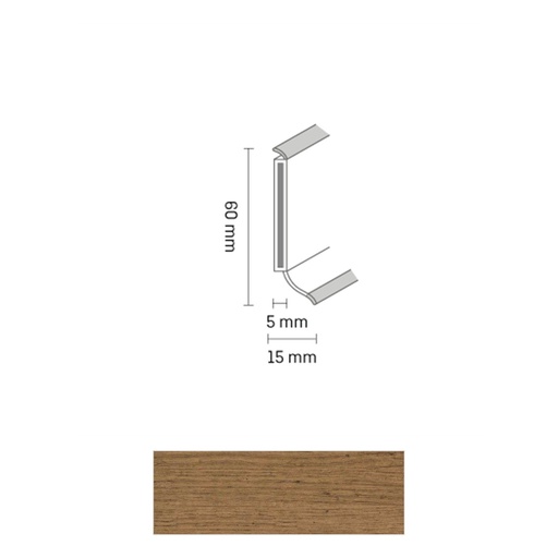 [ZUBSCHS60_2324] Döllken S 60 TOP HDF Kernplint 2324 Goldeik Rustikal 5,15mtr