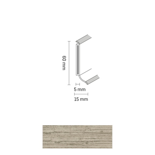 [ZUBSCHS60_2330] Döllken S 60 TOP HDF Kernplint 2330 Es wit 5,15mtr