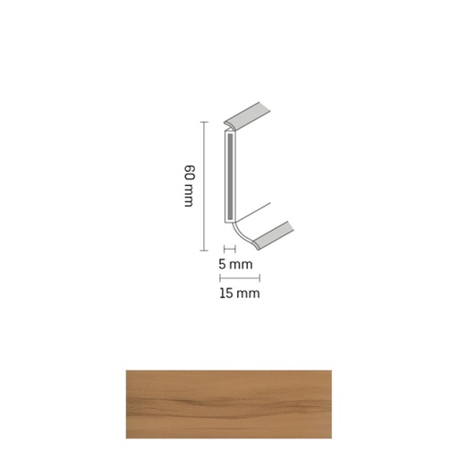 [ZUBSCHS60_2364] Döllken S 60 TOP HDF Kernplint 2364 Fruchtbaum Medium 5,15mtr