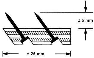 Tapijtlat/spijkerlat 346 25mm kort met 5mm spijker 500x30cm