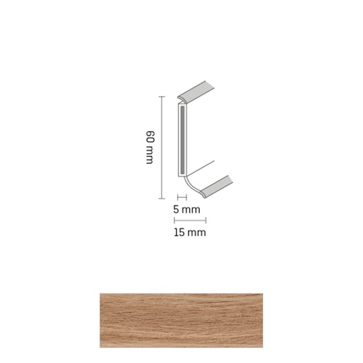 [ZUBSCHS60_2365] Döllken S 60 TOP HDF Kernplint 2365 Eik licht 5,15mtr