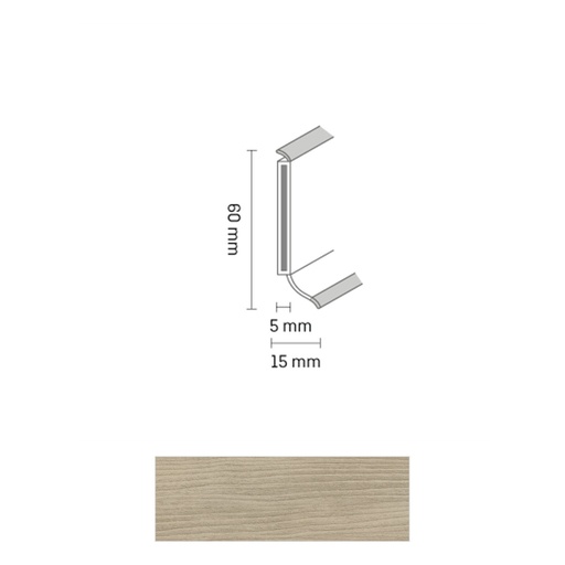 [ZUBSCHS60_2395] Döllken S 60 TOP HDF Kernplint 2395 Noten Island 5,15mtr