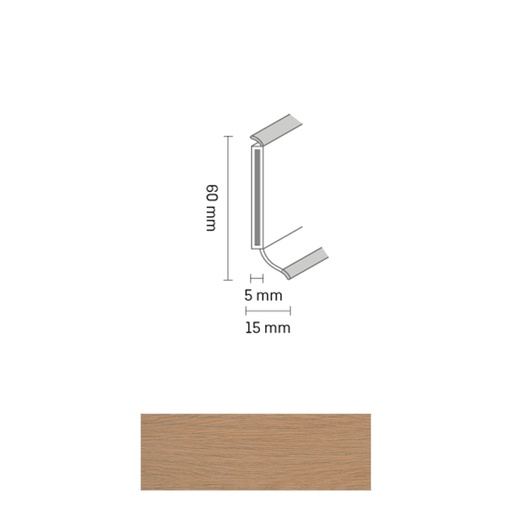 [ZUBSCHS60_2396] Döllken S 60 TOP HDF Kernplint 2396 Eik Orient 5,15mtr