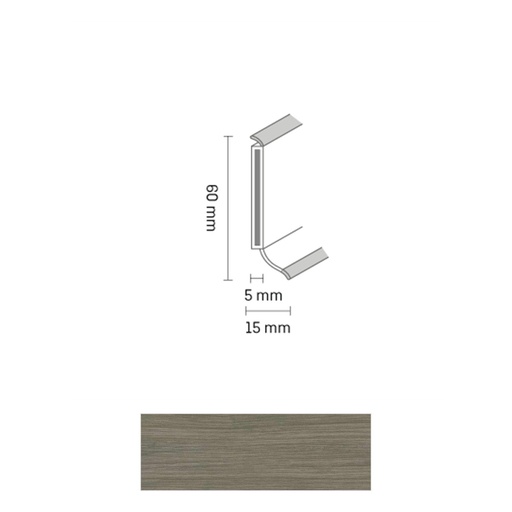 [ZUBSCHS60_2447] Döllken S 60 TOP HDF Kernplint 2447 Calistoga Grey 5,15mtr