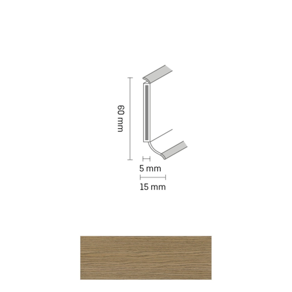 Döllken S 60 TOP HDF Kernplint 2493 Eik Classic 5,15mtr