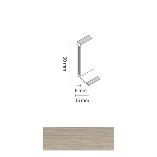 [ZUBSCHS60_2511] Döllken S 60 TOP HDF Kernplint 2511 Bleached Ash 5,15mtr