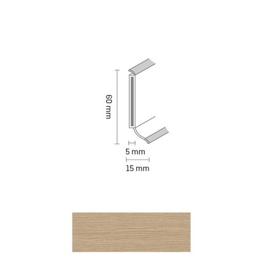 [ZUBSCHS60_2567] Döllken S 60 TOP HDF Kernplint 2567 Sommereik 5,15mtr