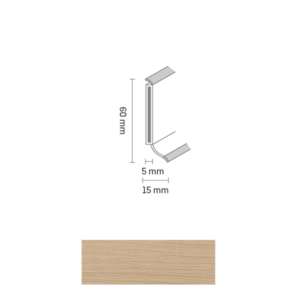 Döllken S 60 TOP HDF Kernplint 2570 Native oak 5,15mtr