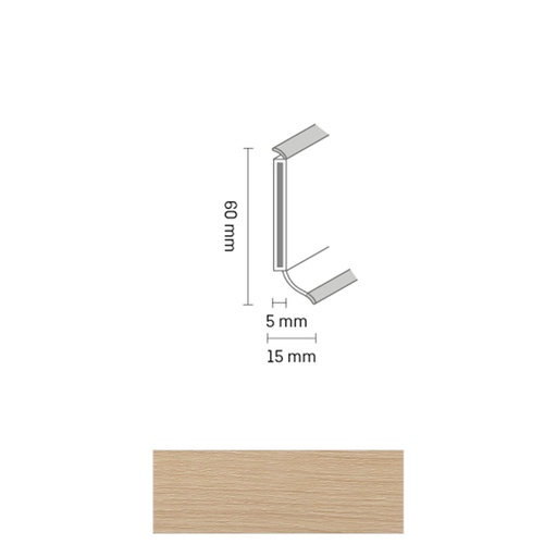 [ZUBSCHS60_2570] Döllken S 60 TOP HDF Kernplint 2570 Native oak 5,15mtr