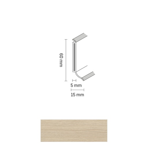 [ZUBSCHS60_2619] Döllken S 60 TOP HDF Kernplint 2619 Es Blond 5,15mtr