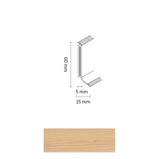 [ZUBSCHS60_2646] Döllken S 60 TOP HDF Kernplint 2646 Ahorn Natuur 5,15mtr