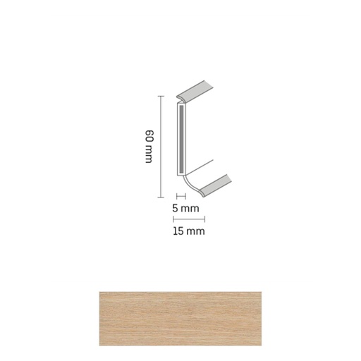 [ZUBSCHS60_2813] Döllken S 60 TOP HDF Kernplint 2813 Island Oak Honey 5,15mtr