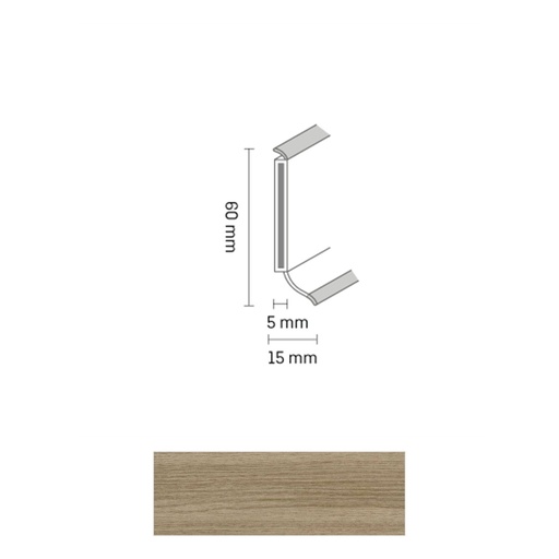 [ZUBSCHS60_3101] Döllken S 60 TOP HDF Kernplint 3101 Grant Oak brown 5,15mtr
