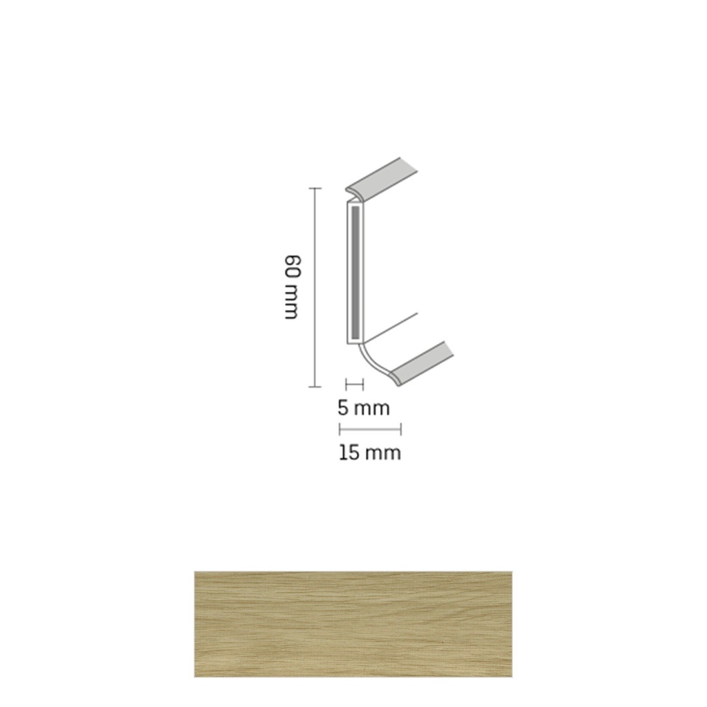 Döllken S 60 TOP HDF Kernplint 3606 Zomerreik Natur 5,15mtr
