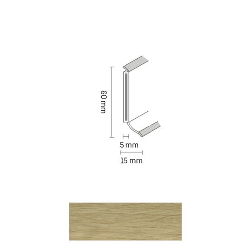 [ZUBSCHS60_3606] Döllken S 60 TOP HDF Kernplint 3606 Zomerreik Natur 5,15mtr