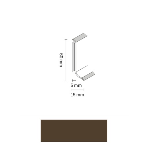 [ZUBSCHS60_4019] Döllken S 60 TOP HDF Kernplint 4019 Bruin 5,15mtr