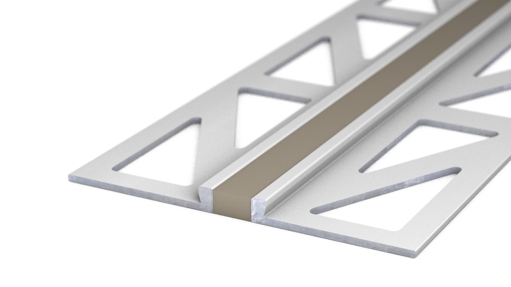 Voeg-/Dilatatieprofiel Aluminium 2,5 mm Grijs-Beige 300cm nr. 769 | 7692543300