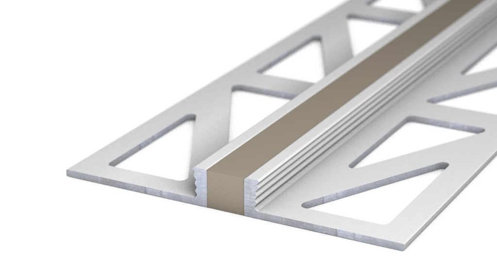 Voeg-/Dilatatieprofiel Aluminium 4,5 mm Grijs-Beige 300cm nr. 771 | 7712543300