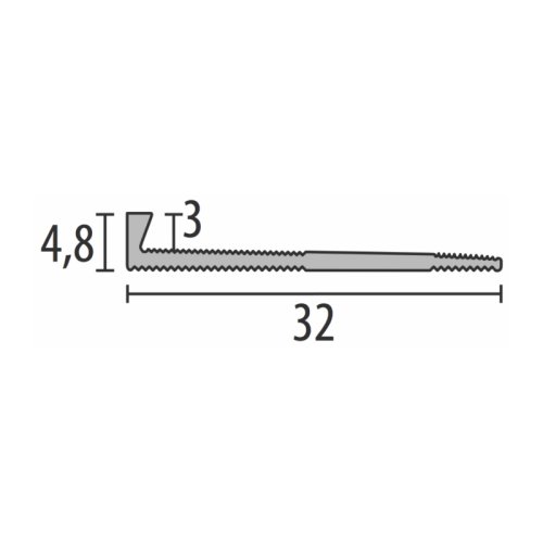 [364] Eindprofiel 364 LVT 3 mm zilver