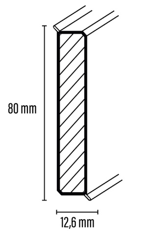 [213106080] Plint MDF Cubu Flex Life 80 Recht kl. 1013 Parelwit 12,6mmx80mm 10x250cm