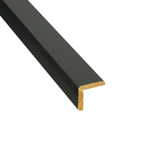 Hoeklat Vesuvius Zwart Houtnerf 22/22mm